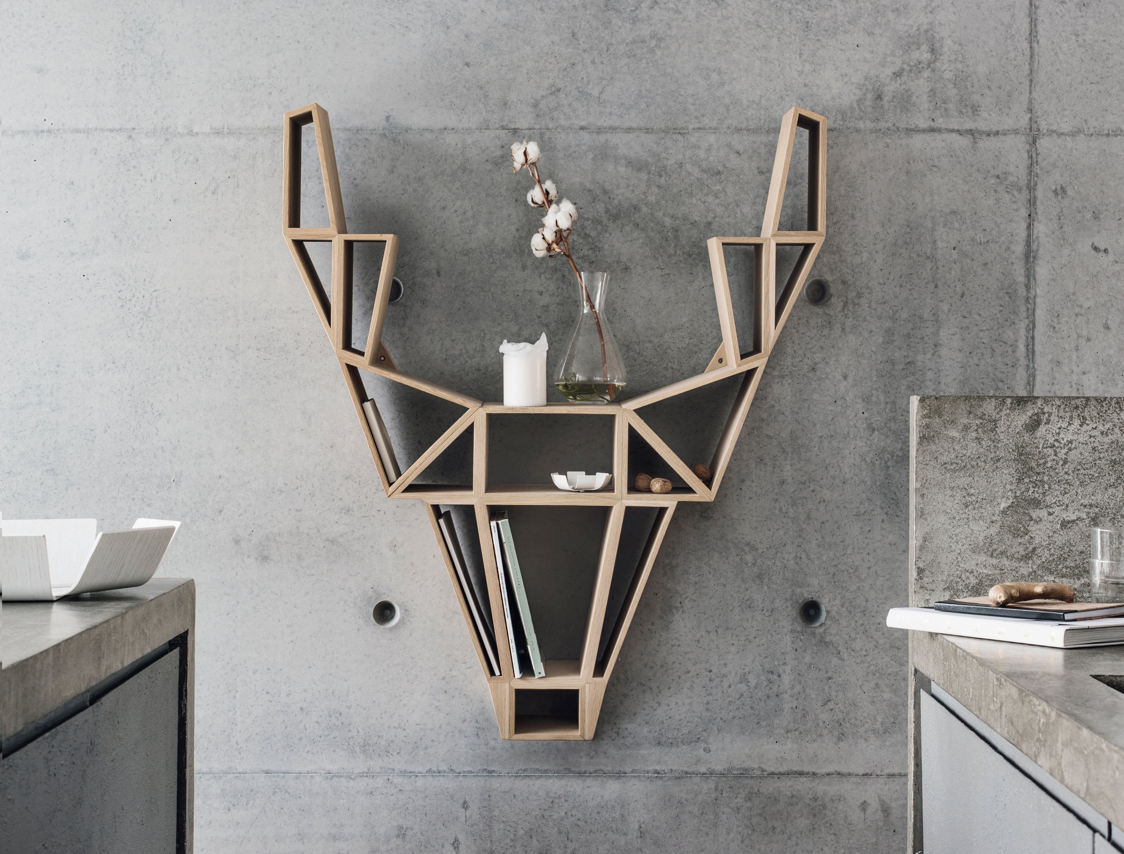 Wall installation guide for shelves